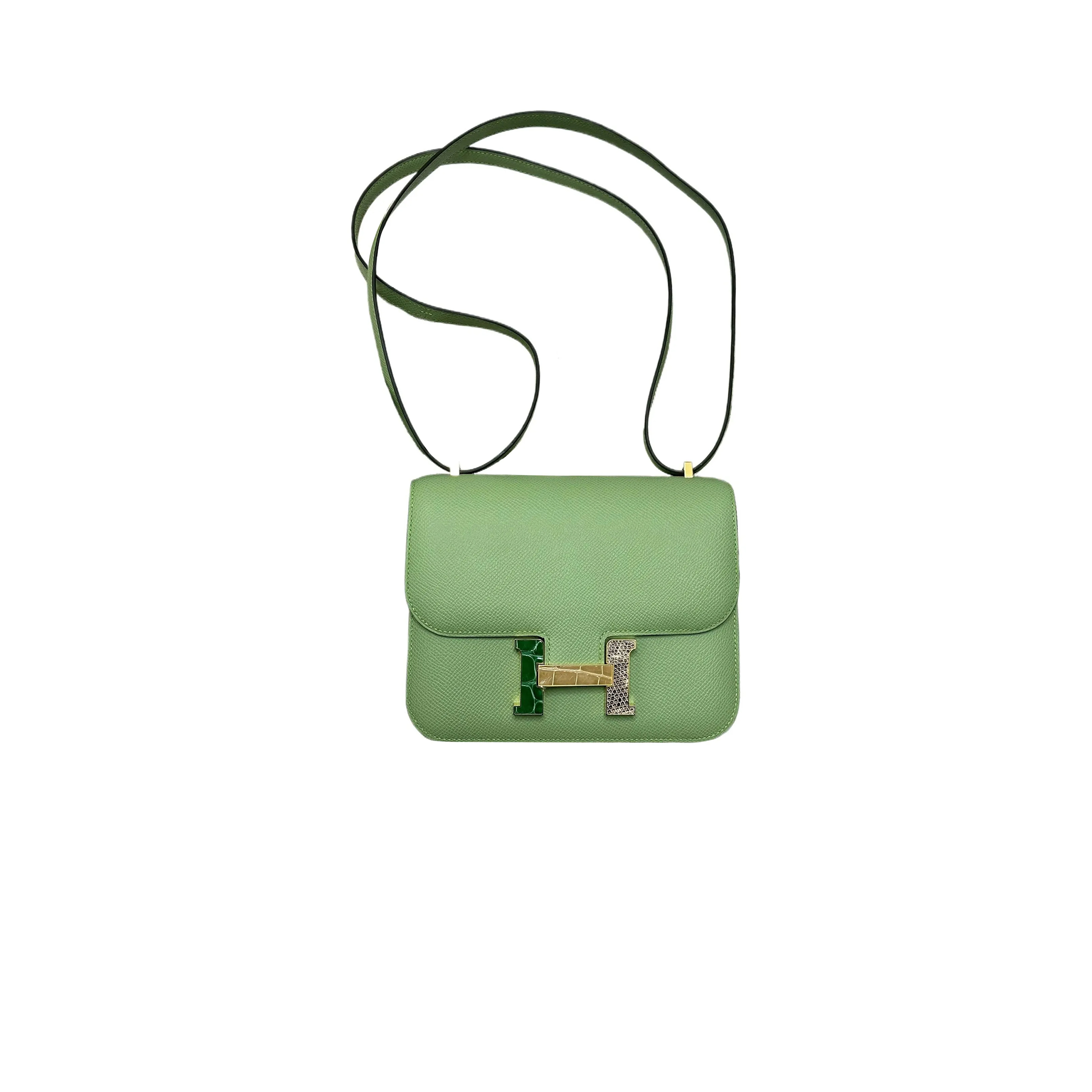 HERMES MASTER CONSTANCE 18 EPSOM 3I VERT CRIQUET H085976CCAA (19*15*4cm)